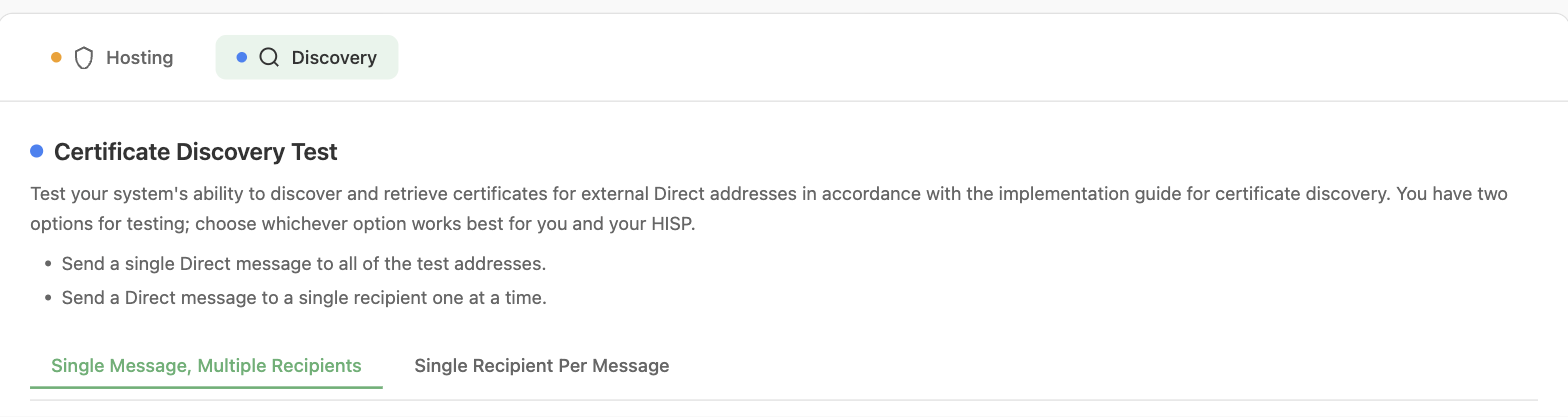 The Certificate Discovery Test with its two testing options