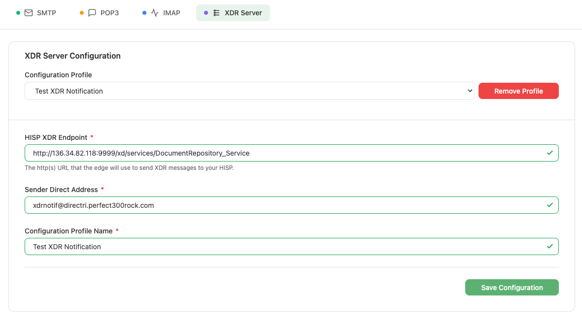 XDR Server Configuration