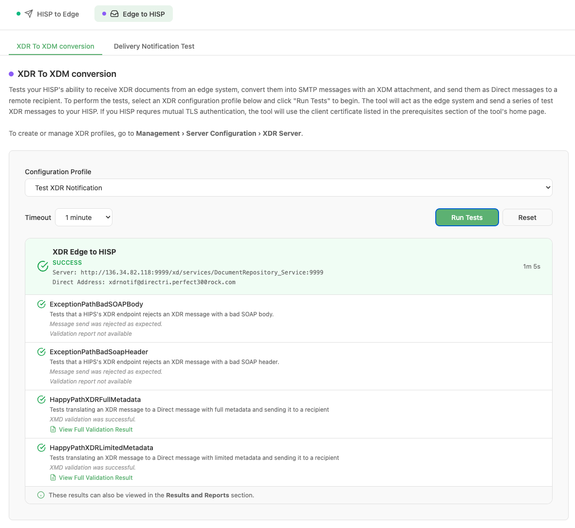 Completed test suite showing overall SUCCESS status